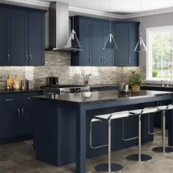 MILL'S PRIDE Richmond Valencia Blue Plywood Shaker Ready to Assemble Base Kitchen Cabinet Soft Close 36 in W x 24 in D x 34.5 in H