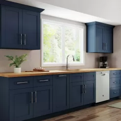 MILL'S PRIDE Richmond Valencia Blue Plywood Shaker Ready to Assemble Drwer Base Kitchen Cabinet Sft Cls 24 in W x 24 in D x 34.5 in H