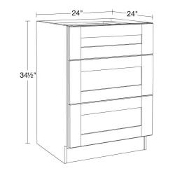MILL'S PRIDE Richmond Valencia Blue Plywood Shaker Ready to Assemble Drwer Base Kitchen Cabinet Sft Cls 24 in W x 24 in D x 34.5 in H