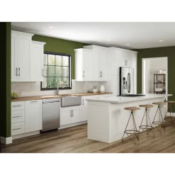 Contractor Express Cabinets Arlington Vesper White Plywood Shaker Stock Assembled Drawer Base Kitchen Cabinet Sft Cls 24 in W x 24 in D x 34.5 in H