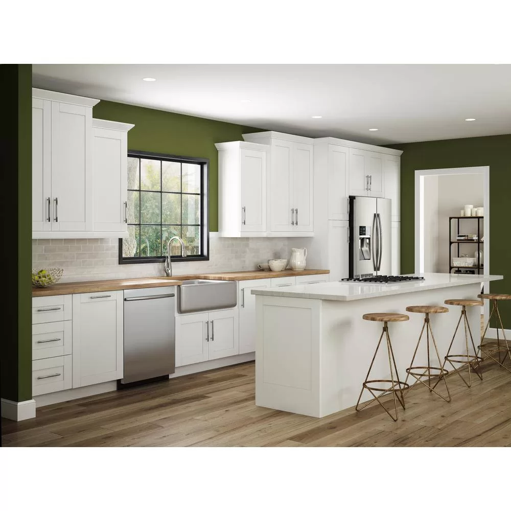 Contractor Express Cabinets Arlington Vesper White Plywood Shaker Stock Assembled Drawer Base Kitchen Cabinet Sft Cls 24 in W x 24 in D x 34.5 in H