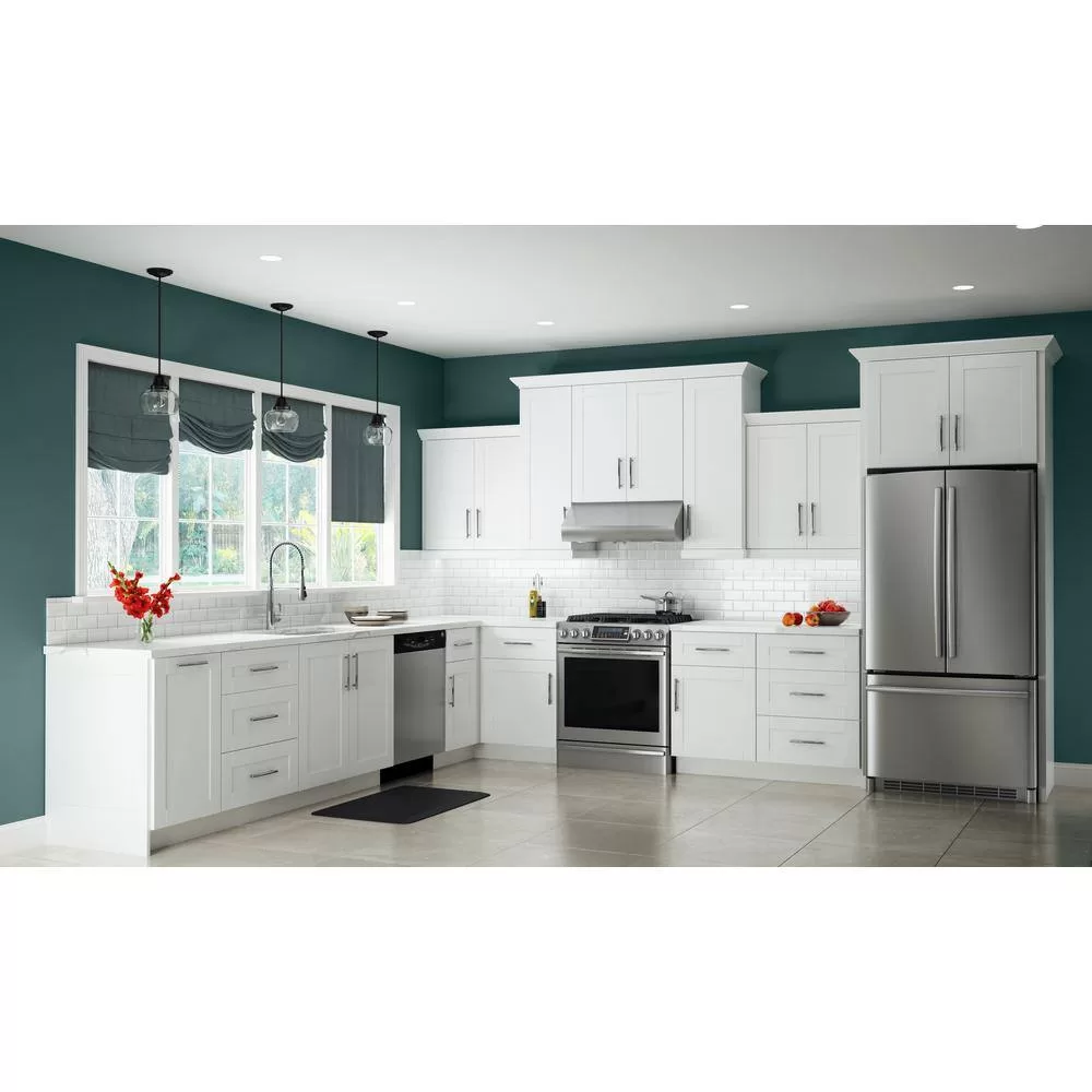 Contractor Express Cabinets Arlington Vesper White Plywood Shaker Stock Assembled Drawer Base Kitchen Cabinet Sft Cls 24 in W x 24 in D x 34.5 in H