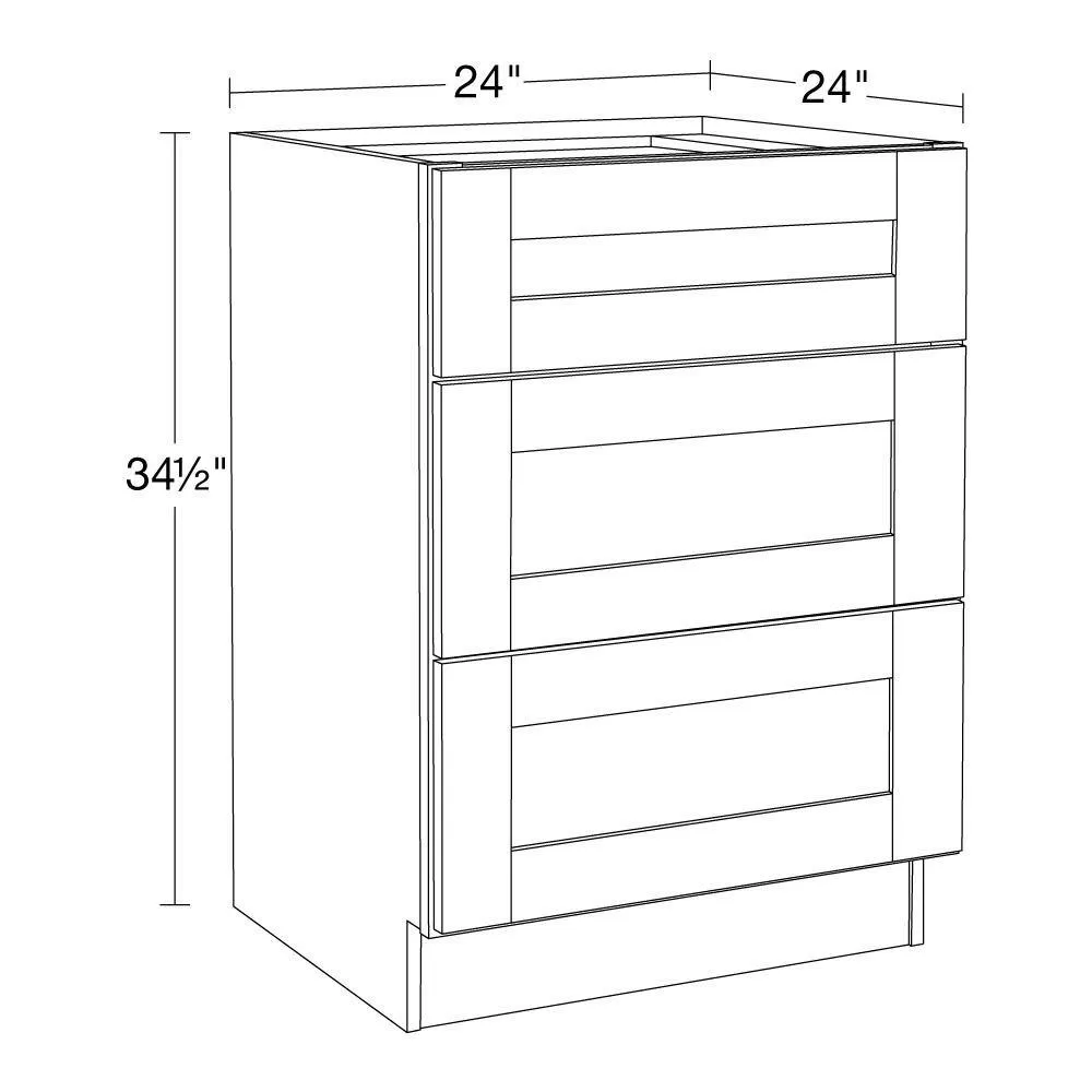 Contractor Express Cabinets Arlington Vesper White Plywood Shaker Stock Assembled Drawer Base Kitchen Cabinet Sft Cls 24 in W x 24 in D x 34.5 in H