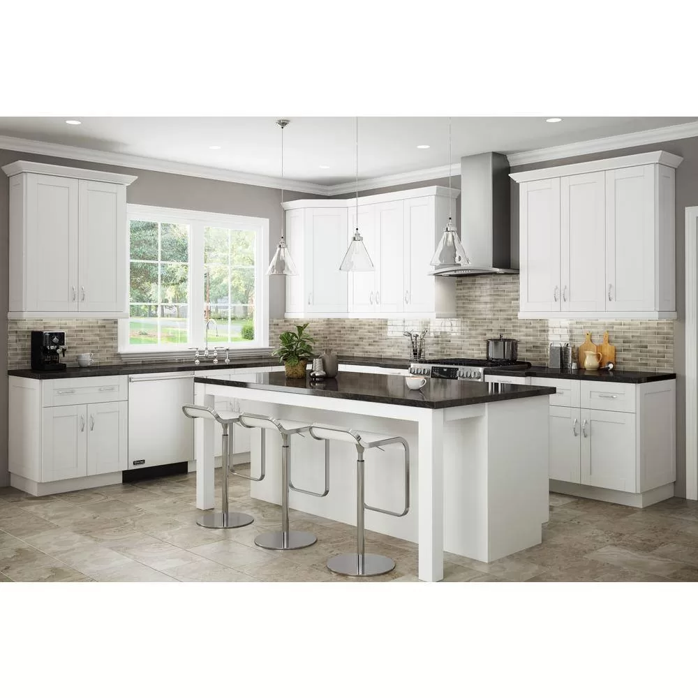 Contractor Express Cabinets Arlington Vesper White Plywood Shaker Stock Assembled Drawer Base Kitchen Cabinet Sft Cls 24 in W x 24 in D x 34.5 in H