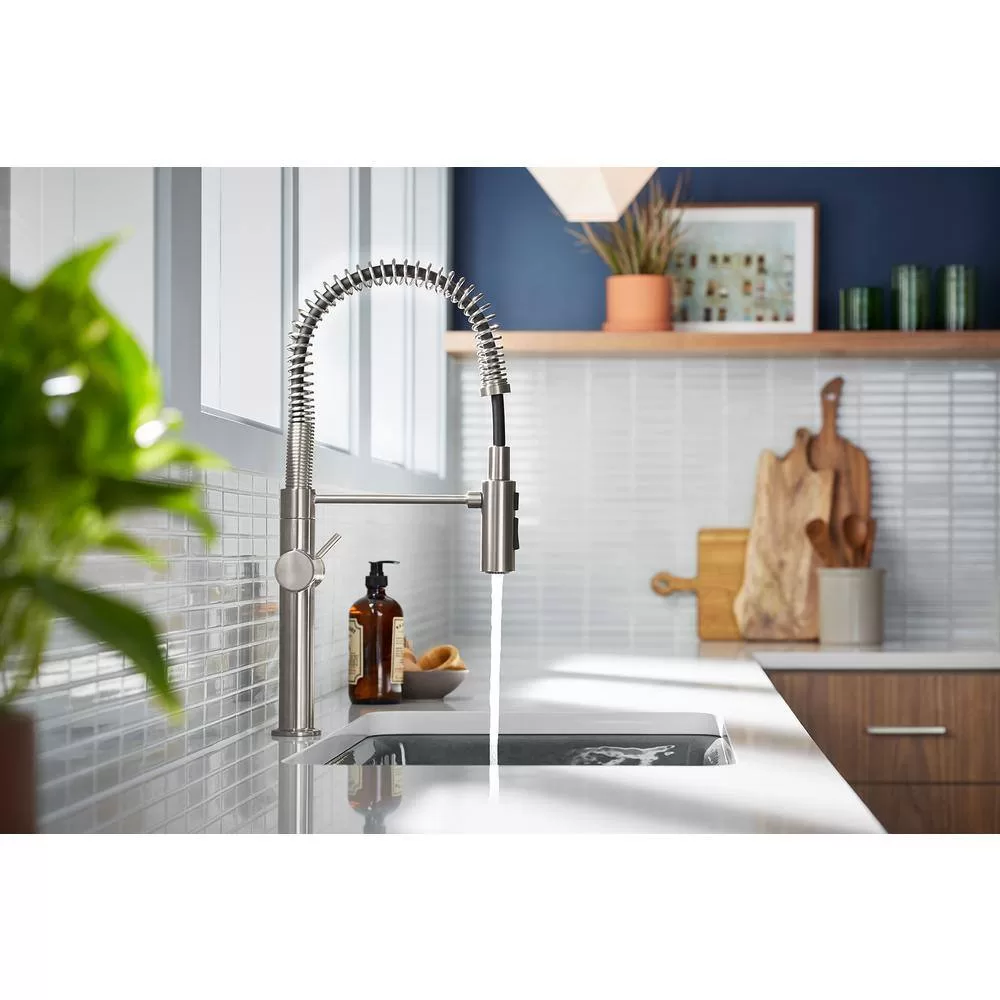 KOHLER Crue Semi-Professional Single-Handle Pull-Down Sprayer Kitchen Faucet in Vibrant Stainless