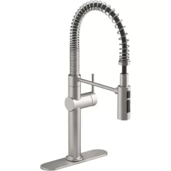 KOHLER Crue Semi-Professional Single-Handle Pull-Down Sprayer Kitchen Faucet in Vibrant Stainless
