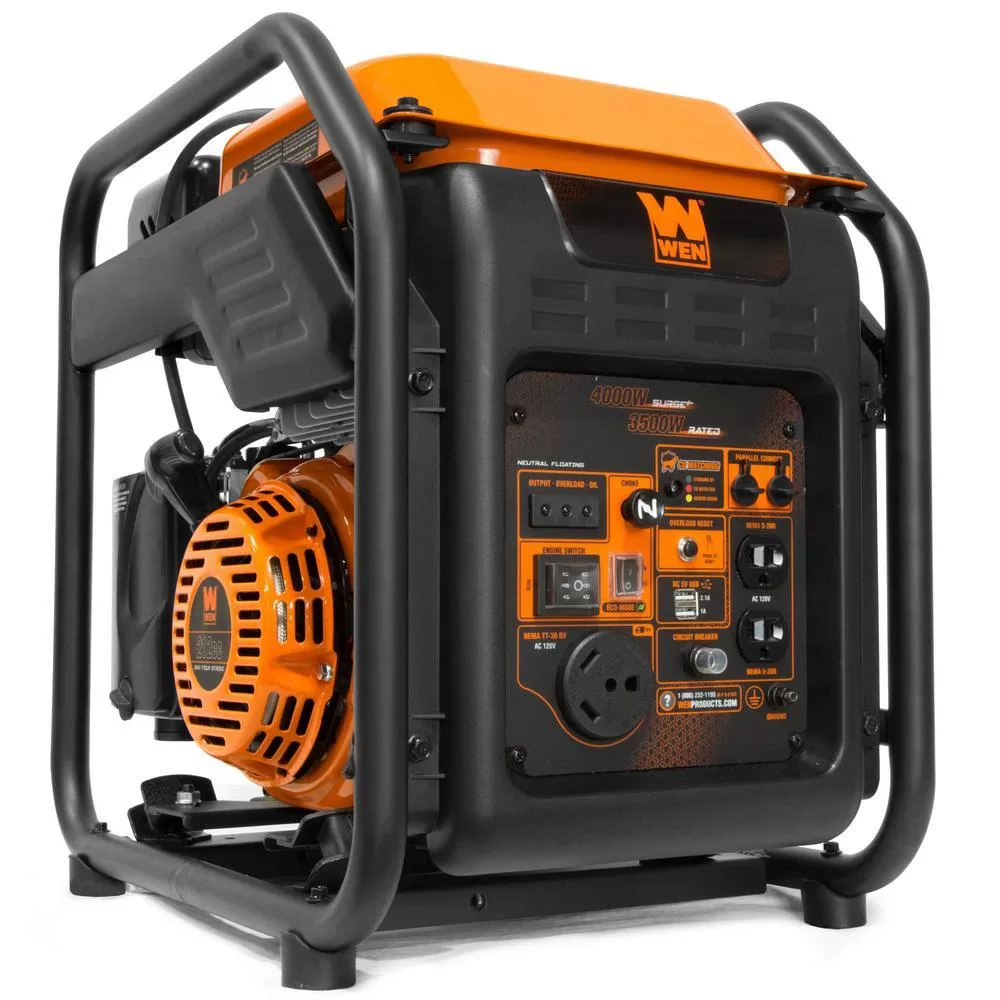 WEN GN400iX 4000/3500-Watt RV-Ready Gasoline Powered Open Frame Inverter Generator with CO Watchdog