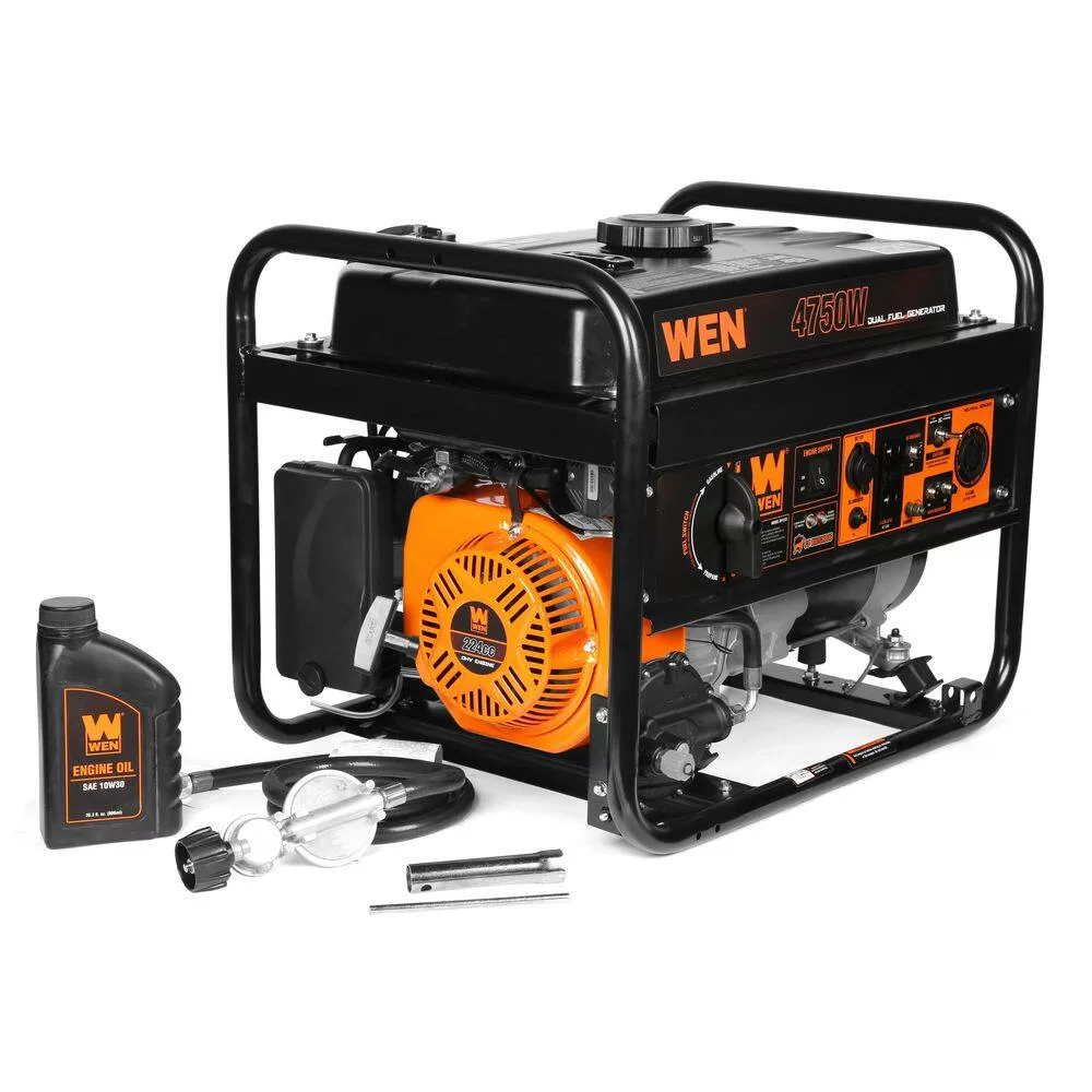 WEN DF472X 4750/3800-Watt 120-Volt/240-Volt Dual Fuel Portable Generator with CO Watchdog