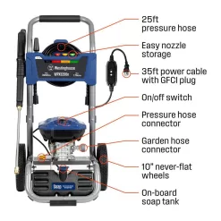 Westinghouse 3200 PSI 1.76 GPM 13 Amp Cold Water Electric Powered Pressure Washer with Turbo Nozzle and 5 Quick Connect Tips