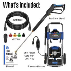 Westinghouse 3400 PSI 2 GPM 13 Amp Electric Powered Pressure Washer with Brushless Motor, Turbo Nozzle and 5 Quick Connect Tips