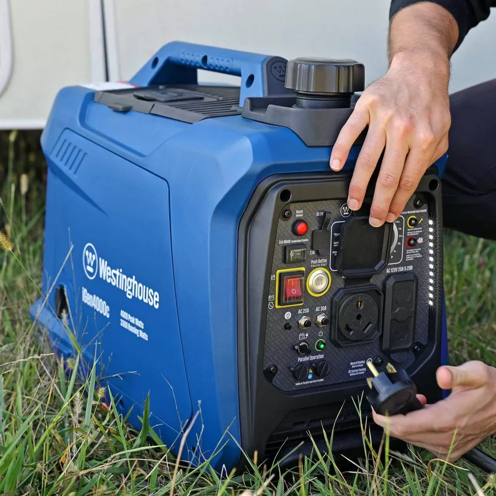 Westinghouse iGen4000c 4,000-Watt Gas Powered Portable Inverter Generator with Remote Electric Start, LED Data Center