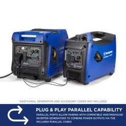 Westinghouse WH3700iXLTc 3,700-Watt Gas Powered Portable Inverter Generator with Recoil Start, LED Data Center, Quiet Technology