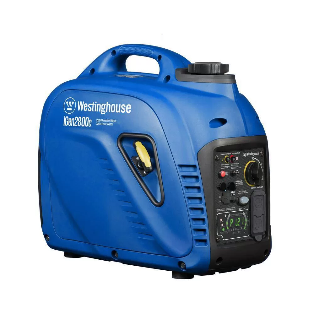 Westinghouse iGen2800c 2,800-Watt Gas Powered Portable Inverter Generator with Recoil Start, LED Data Center, Quiet Technology