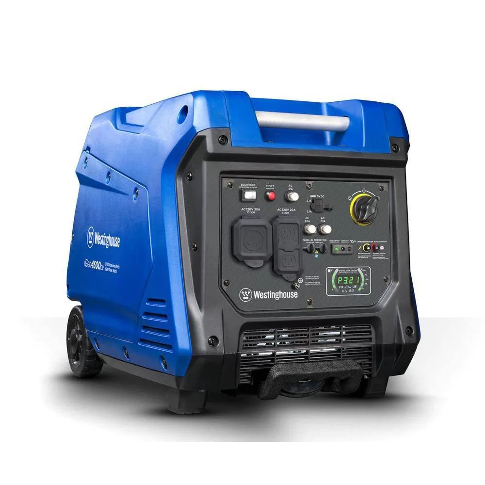 Westinghouse iGen4500cv 4,500-Watt Gas Powered Portable Inverter Generator with Recoil Start, LED Data Center