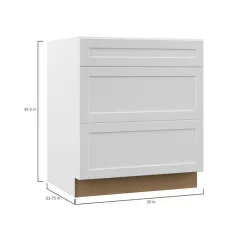 Hampton Bay Designer Series Melvern White Assembled Pots and Pans Drawer Base Kitchen Cabinet (36 in. x 34.5 in. x 23.75 in.)