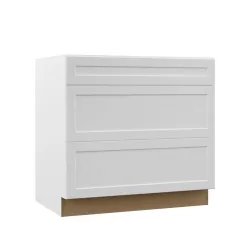 Hampton Bay Designer Series Melvern White Assembled Pots and Pans Drawer Base Kitchen Cabinet (36 in. x 34.5 in. x 23.75 in.)