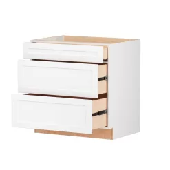 Hampton Bay Designer Series Melvern White Assembled Pots and Pans Drawer Base Kitchen Cabinet (36 in. x 34.5 in. x 23.75 in.)