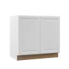 Hampton Bay BF36-ELWH Designer Series Elgin Assembled 36x34.5x23.75 in. Full Height Door Base Kitchen Cabinet in White