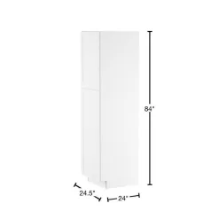 Hampton Bay Cambridge White Shaker Assembled Pantry Cabinet with Adjustable Shelves & Soft Close Doors (24 in. W x 24.5 in. D)