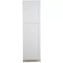 Hampton Bay Cambridge White Shaker Assembled Pantry Cabinet with Adjustable Shelves & Soft Close Doors (24 in. W x 24.5 in. D)