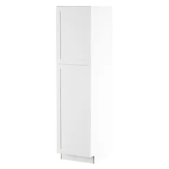 Hampton Bay Cambridge White Shaker Assembled Pantry Cabinet with Adjustable Shelves & Soft Close Doors (24 in. W x 24.5 in. D)
