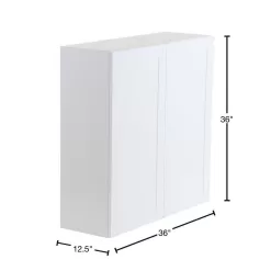 Hampton Bay Cambridge White Shaker Assembled Wall Cabinet with 2 Soft Close Doors (36 in. W x 12.5 in D x 36 in. H)