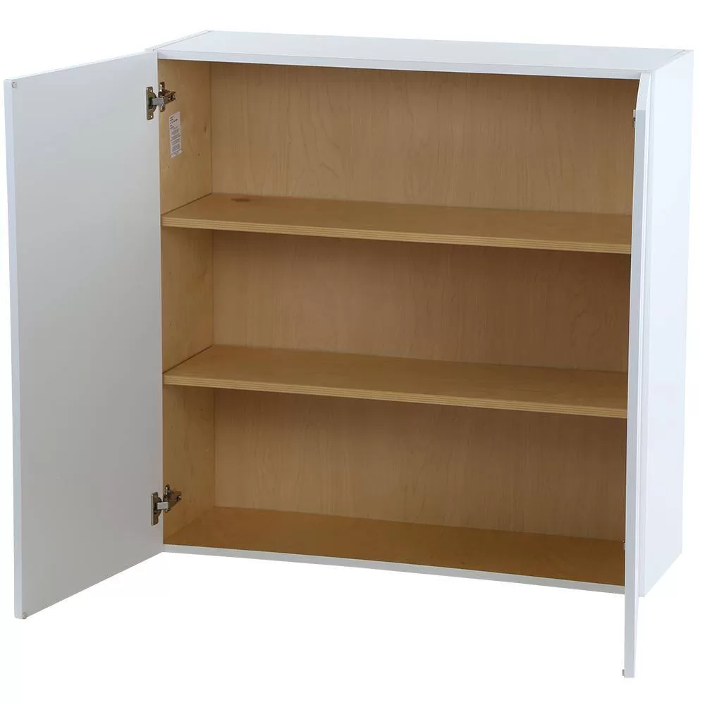 Hampton Bay Cambridge White Shaker Assembled Wall Cabinet with 2 Soft Close Doors (36 in. W x 12.5 in D x 36 in. H)