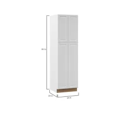 Hampton Bay T2484-ELWH Designer Series Elgin Assembled 24x84x23.75 in. Pantry Kitchen Cabinet in White