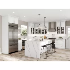 Hampton Bay T2484-ELWH Designer Series Elgin Assembled 24x84x23.75 in. Pantry Kitchen Cabinet in White