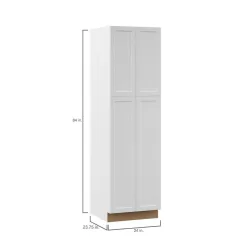 Hampton Bay T2490-MLWH Designer Series Melvern Assembled 24x90x23.75 in. Pantry Kitchen Cabinet in White