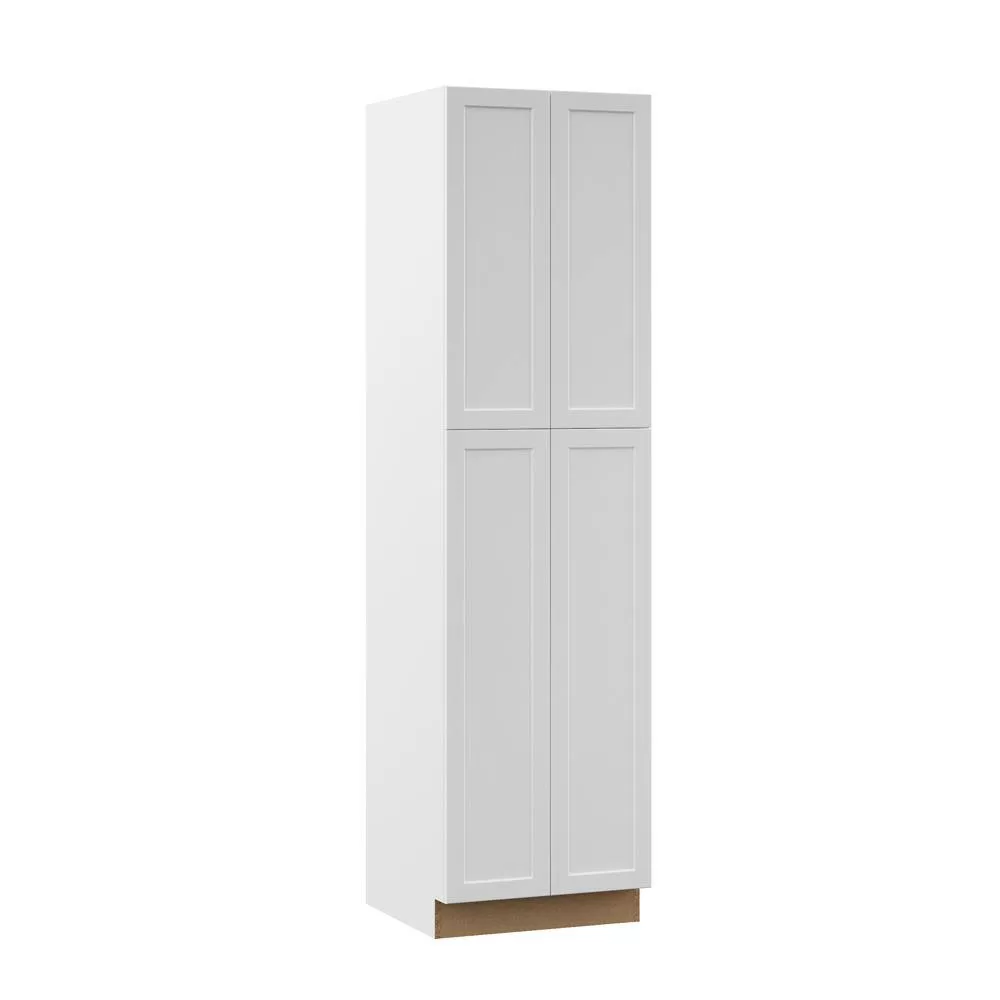 Hampton Bay T2490-MLWH Designer Series Melvern Assembled 24x90x23.75 in. Pantry Kitchen Cabinet in White