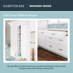 Hampton Bay T2490-MLWH Designer Series Melvern Assembled 24x90x23.75 in. Pantry Kitchen Cabinet in White