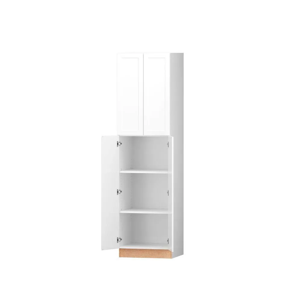 Hampton Bay T2490-MLWH Designer Series Melvern Assembled 24x90x23.75 in. Pantry Kitchen Cabinet in White