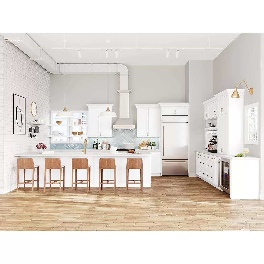 Hampton Bay T2490-MLWH Designer Series Melvern Assembled 24x90x23.75 in. Pantry Kitchen Cabinet in White