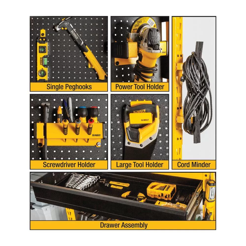 DEWALT DXST6000WB Yellow 4-Tier Steel Garage Storage Shelving Unit (50 in. W x 94 in. H x 18 in. D)
