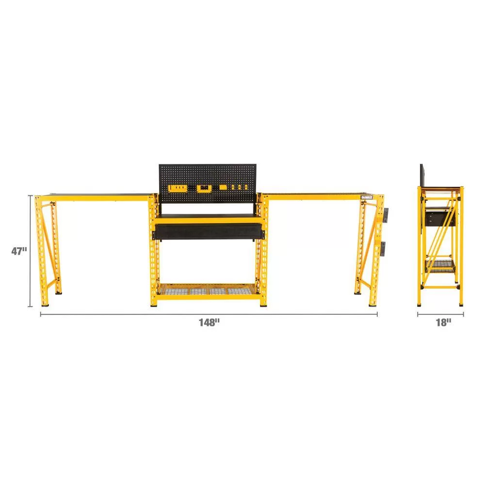 DEWALT DXST6000WB Yellow 4-Tier Steel Garage Storage Shelving Unit (50 in. W x 94 in. H x 18 in. D)