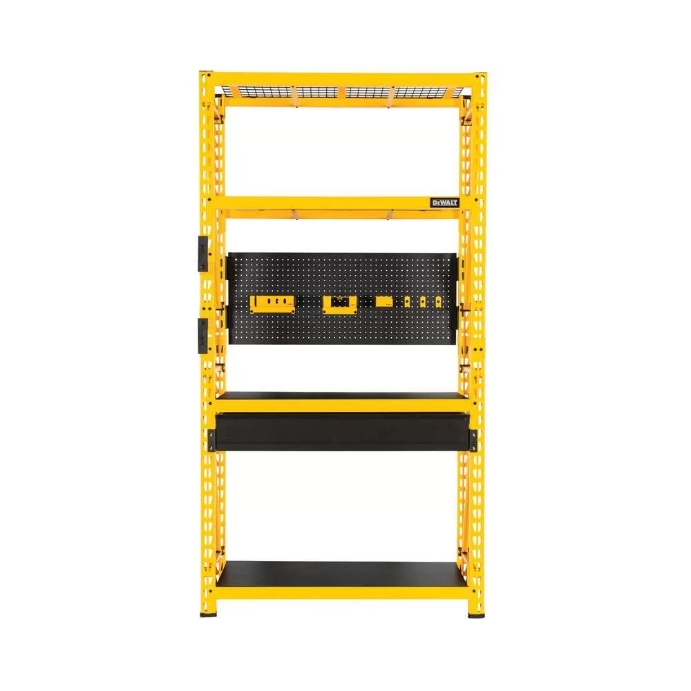 DEWALT DXST6000WB Yellow 4-Tier Steel Garage Storage Shelving Unit (50 in. W x 94 in. H x 18 in. D)