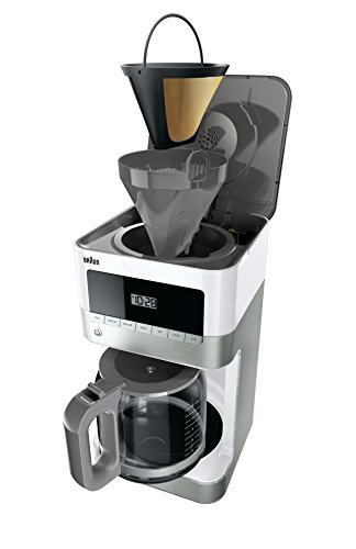Braun BrewSense 12-Cup Drip Coffee Maker with Brew Strength Selector and Glass Carafe - White