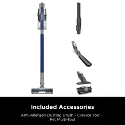 Shark IZ363HT Anti-Allergen Pet Power Cordless Stick Vacuum Self-Cleaning Brushroll, PowerFins, 50min Runtime, Blue