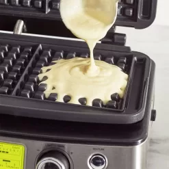 GreenPan Elite 2-Square Belgian & Classic Waffle Iron, Healthy Ceramic Nonstick Aluminum Dishwasher Safe Plates