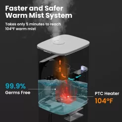 Warm and Cool Mist Humidifiers for Bedroom Home, 2.1gal Quiet Humidifier