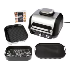 Ninja IG601 Foodi XL 7-in-1 Electric Indoor Grill Combo, Flat Top Griddle, Crisper, Black, 4 Quarts