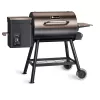 KingChii 456 SQ.IN Pellet Grill Smoker with Side Shelf, 8 IN 1 BBQ Grill with PID Temperature Control, Brown