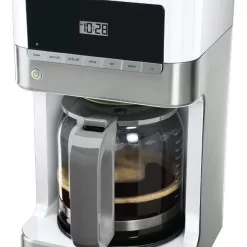 Braun BrewSense 12-Cup Drip Coffee Maker with Brew Strength Selector and Glass Carafe - White