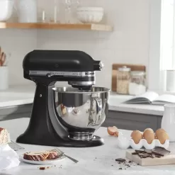 KitchenAid Artisan Series 5 Quart Tilt Head Stand Mixer with Pouring Shield KSM150PS, Matte Black