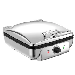 All-Clad Electrics Stainless Steel Waffle Maker 4 Section Nonstick, Upright Storage 1600 Watts 6 Browning Levels