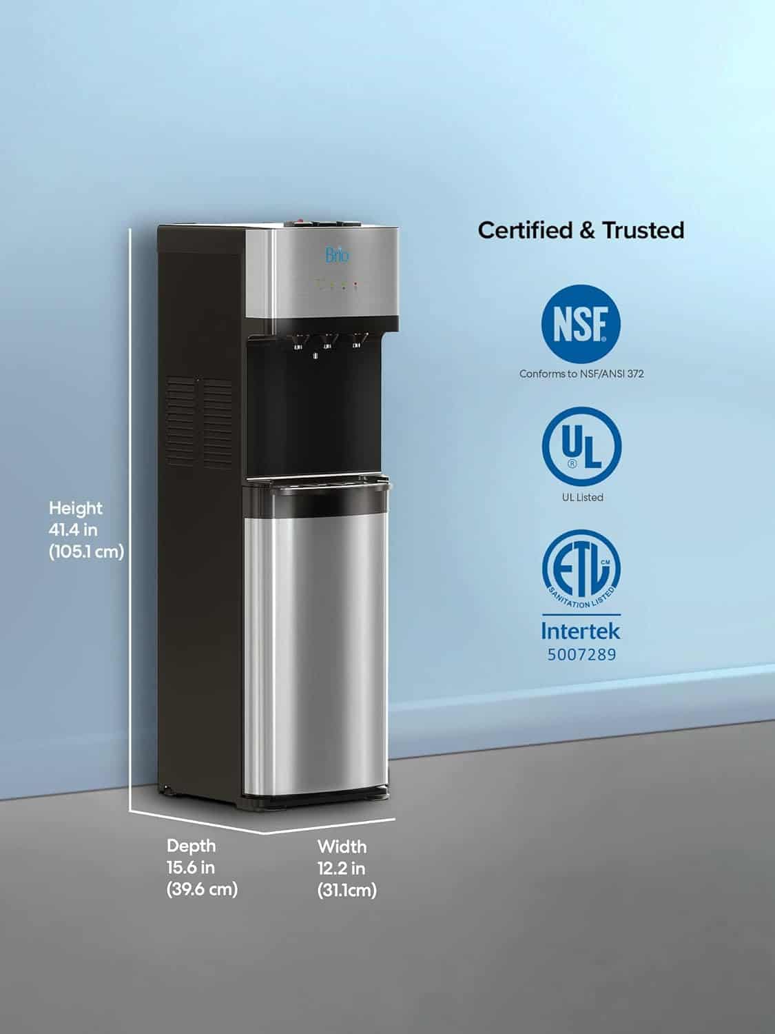 Brio Self Cleaning Bottom Loading Water Cooler Water Dispenser – Limited Edition - 3 Temperature Settings - Hot, Cold & Cool Water