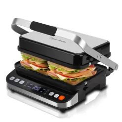Taylor Swoden 10 in 1 Panini Press Sandwich Maker, 1600W Electric Indoor Grill with Non-Stick Double Sided Plates, Stainless Steel