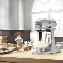 KitchenAid Artisan Series 5 Quart Tilt Head Stand Mixer with Pouring Shield KSM150PS, Metallic Chrome