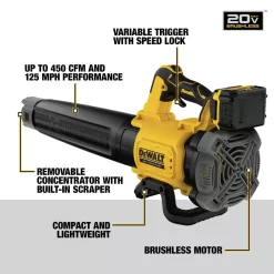 DEWALT 20V Max XR Leaf Blower, 125-MPH, 450-CFM (DCBL722P1)